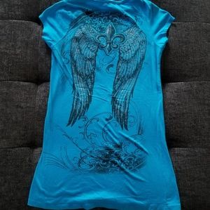 Wing Bling Design Juniors Tshirt Size M